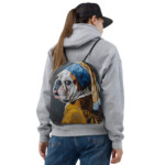 English Bulldog Drawstring Bag - Pearl Earring - Image 2