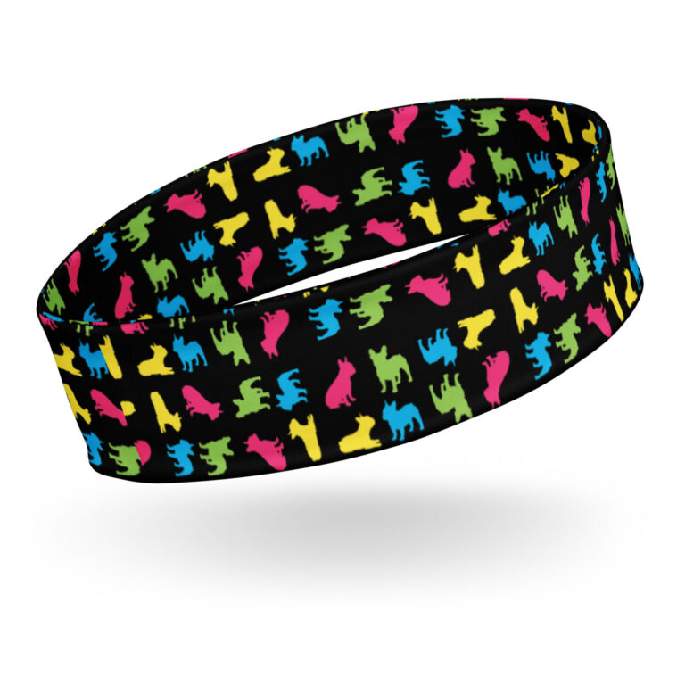 French Bulldog Headband - Neon Frenchies