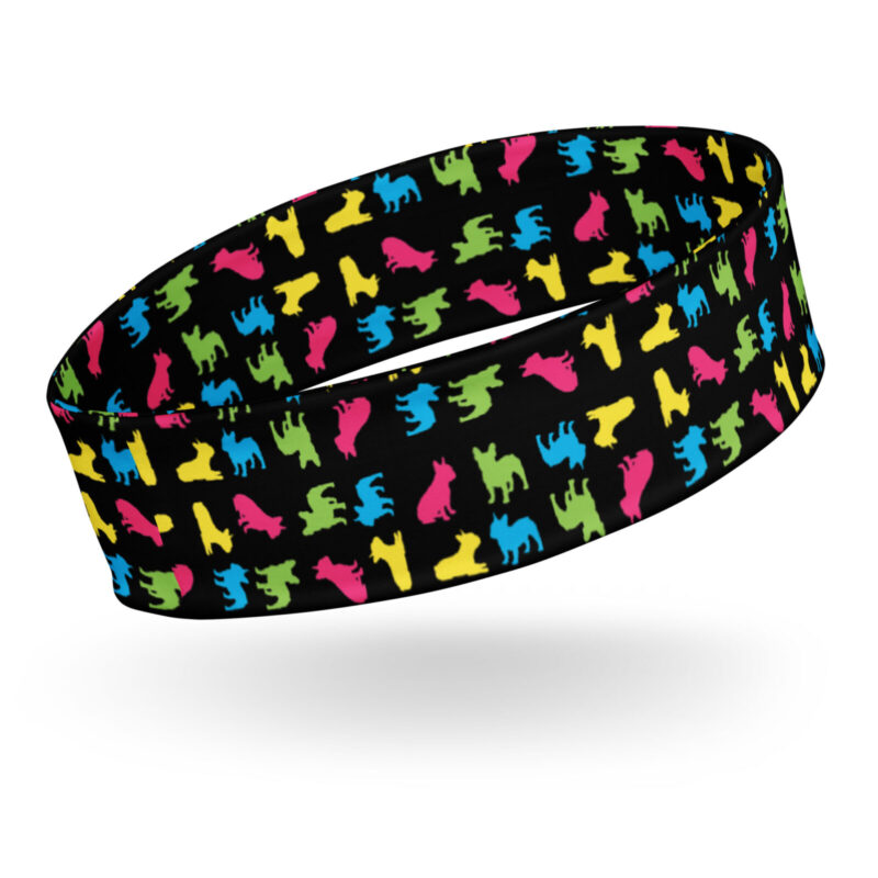 French Bulldog Headband - Neon Frenchies