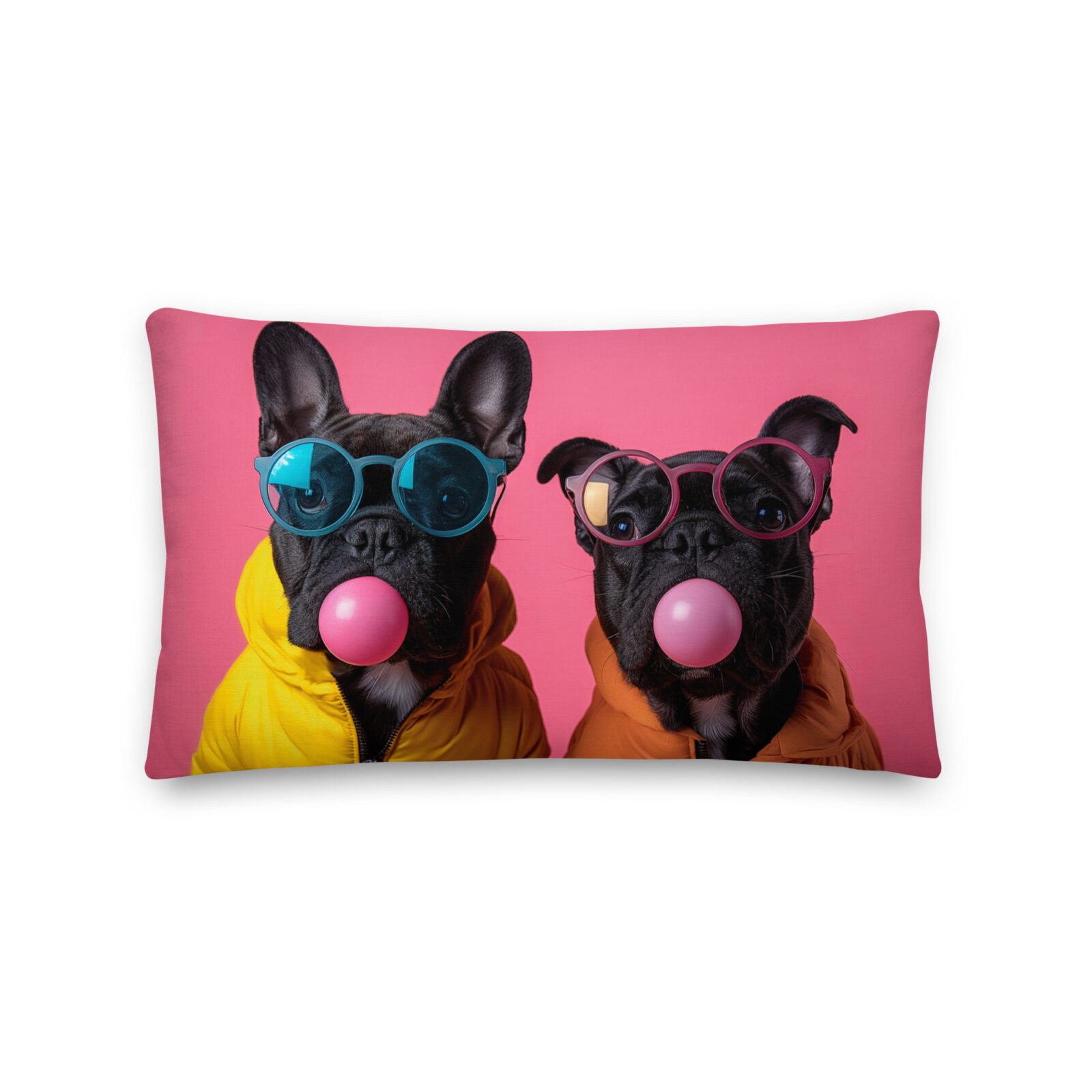 all-over-print-premium-pillow-20x12-front-69161fdb1c9ff.jpg French Bulldog Premium Pillow - Bubblegum