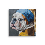 English Bulldog Canvas - Pearl Earring - Image 2