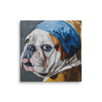 English Bulldog Canvas - Pearl Earring - Image 32