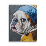 English Bulldog Canvas - Pearl Earring - Image 33