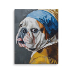 English Bulldog Canvas - Pearl Earring - Image 35