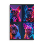 French Bulldog Canvas - Neon Grid - Image 3