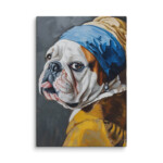 English Bulldog Canvas - Pearl Earring - Image 7