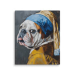 English Bulldog Canvas - Pearl Earring - Image 9