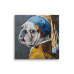 English Bulldog Canvas - Pearl Earring - Image 12