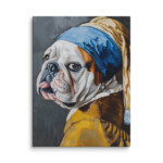 English Bulldog Canvas - Pearl Earring - Image 14