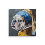 English Bulldog Canvas - Pearl Earring - Image 17