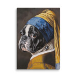 French Bulldog Canvas - Pearl Earring