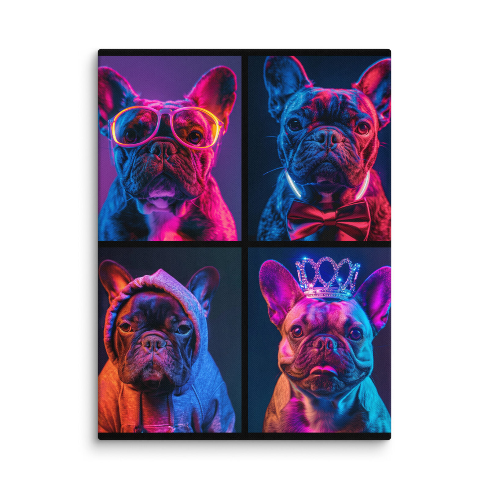 canvas-in-30x40-wall-691d52ffe516e.jpg French Bulldog Canvas - Neon Grid - Image 1