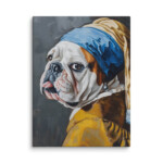 English Bulldog Canvas - Pearl Earring - Image 20