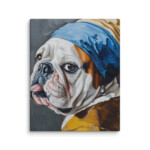 English Bulldog Canvas - Pearl Earring - Image 28