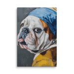 English Bulldog Canvas - Pearl Earring - Image 29