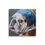 English Bulldog Canvas - Pearl Earring - Image 30