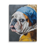 English Bulldog Canvas - Pearl Earring - Image 31