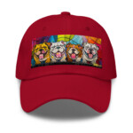 English Bulldog Dad Hat - Britto - Cranberry