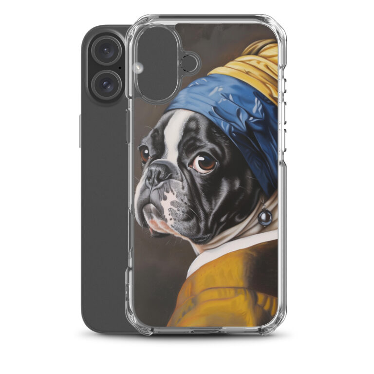 french bulldog case for iphone - pearl earring