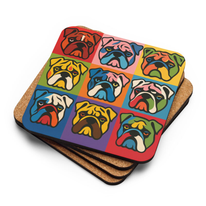 english bulldog coaster - pop faces