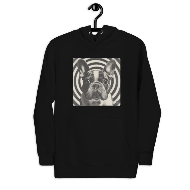 French Bulldog Hoodie - Hypnotic - Black, S