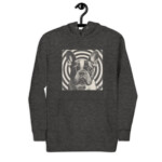 French Bulldog Hoodie - Hypnotic - Charcoal Heather, S