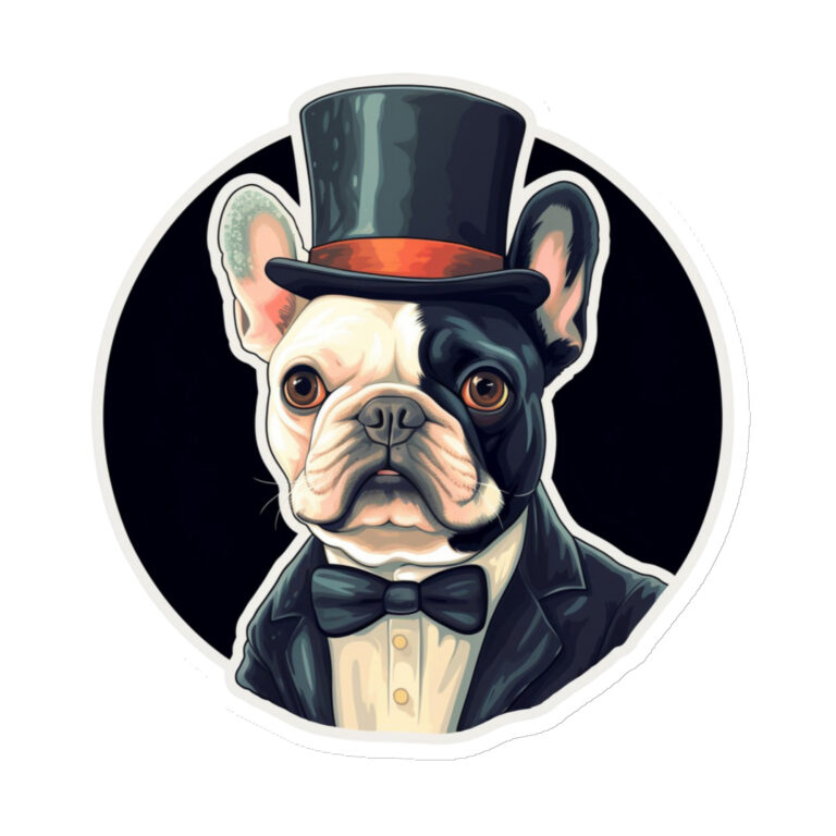 french bulldog magnet - round 3