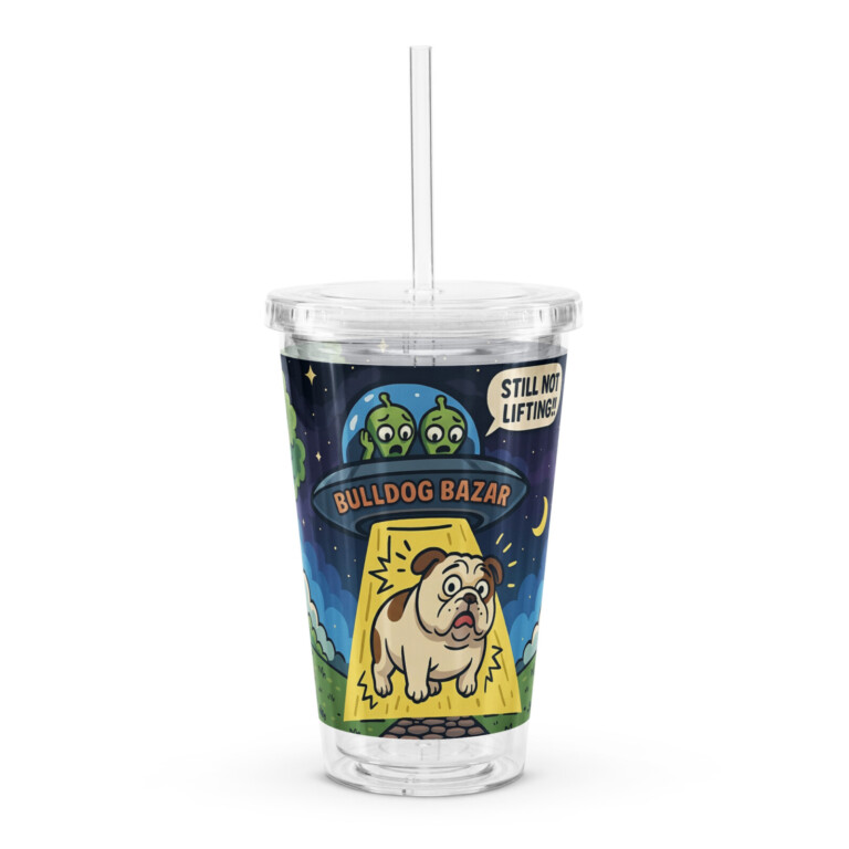 english bulldog plastic tumbler - not lifting