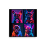 French Bulldog Poster - Neon Grid - Image 3