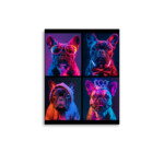 French Bulldog Poster - Neon Grid - Image 4