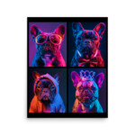 French Bulldog Poster - Neon Grid