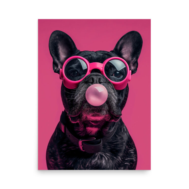 french bulldog poster - bubblegum