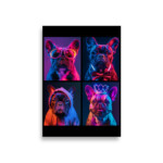 French Bulldog Poster - Neon Grid - Image 2