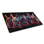 french bulldog gaming mouse pad - neon