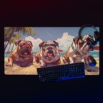 English Bulldog Gaming Mouse Pad - Beach Day - Image 4