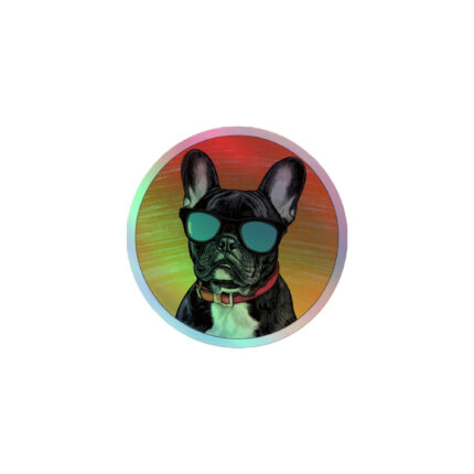 French Bulldog Holographic Sticker - Round 44 - 3x3
