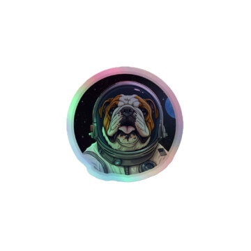 English Bulldog Holographic Sticker - Round 4 - 3x3