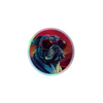 English Bulldog Holographic Sticker - Round 24 - 3x3