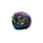 English Bulldog Holographic Sticker - Round 5 - 3x3