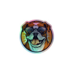 English Bulldog Holographic Sticker - Round 1 - Image 2