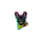 French Bulldog Holographic Sticker - Face 100 - Image 2
