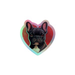 French Bulldog Holographic Sticker - Face 128 - Image 2