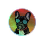 French Bulldog Holographic Sticker - Round 44 - 4x4