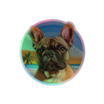 French Bulldog Holographic Sticker - Round 33 - 4x4