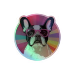 French Bulldog Holographic Sticker - Round 27 - Image 3