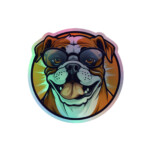 English Bulldog Holographic Sticker - Round 1 - Image 3
