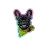 French Bulldog Holographic Sticker - Face 100 - Image 3