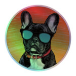French Bulldog Holographic Sticker - Round 44