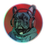 French Bulldog Holographic Sticker - Round 51