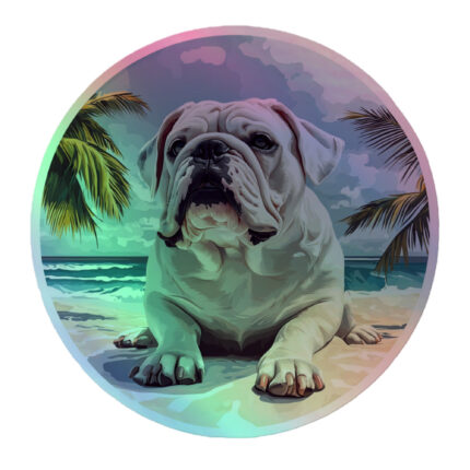 English Bulldog Holographic Sticker - Round 13